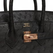 Сумка Hermes Birkin 25 из кожи страуса